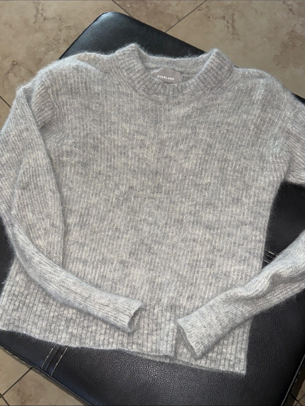 Everlane Light Heather Gray Cozy Wool Crew Sweater